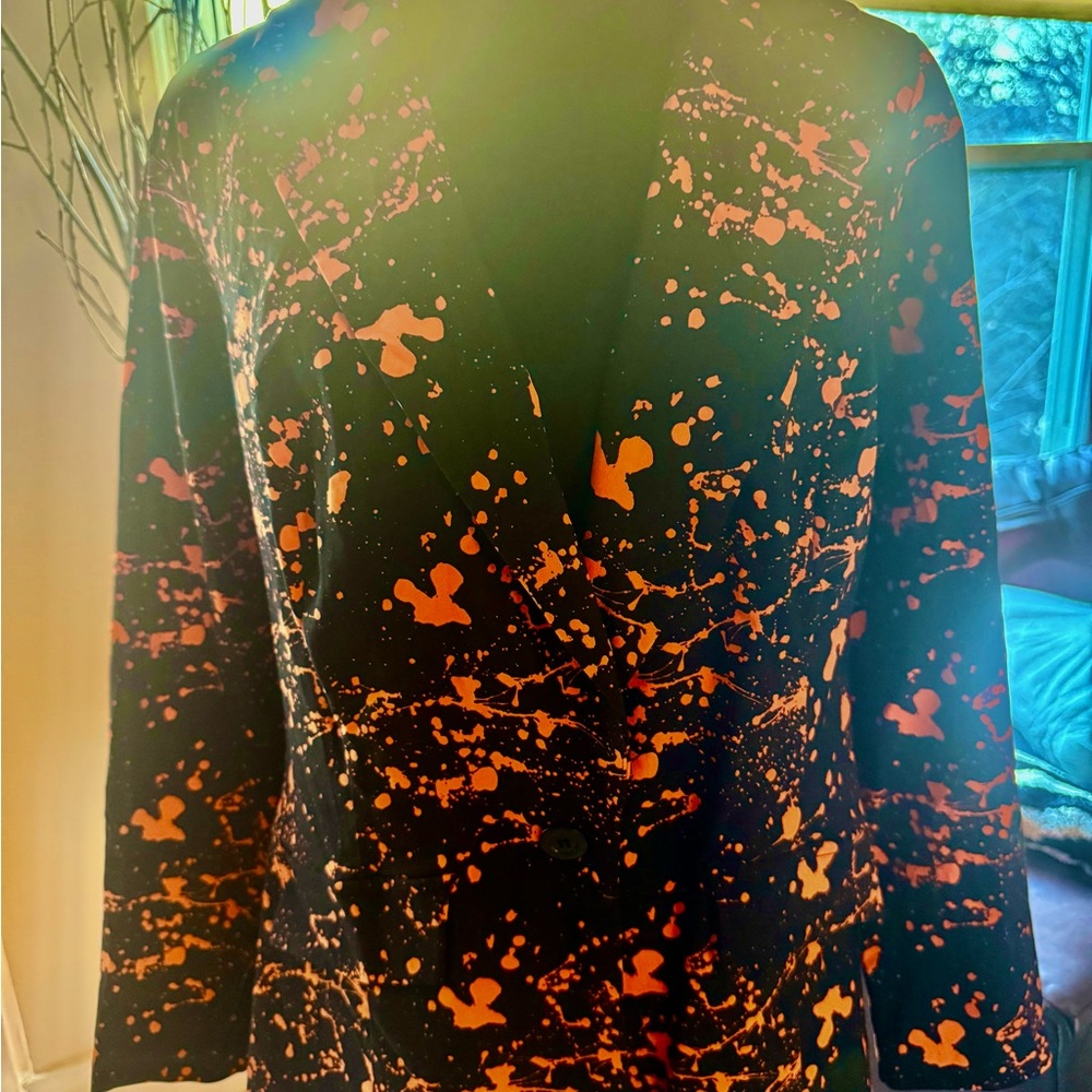 Vibrant Splatter Design Blazer